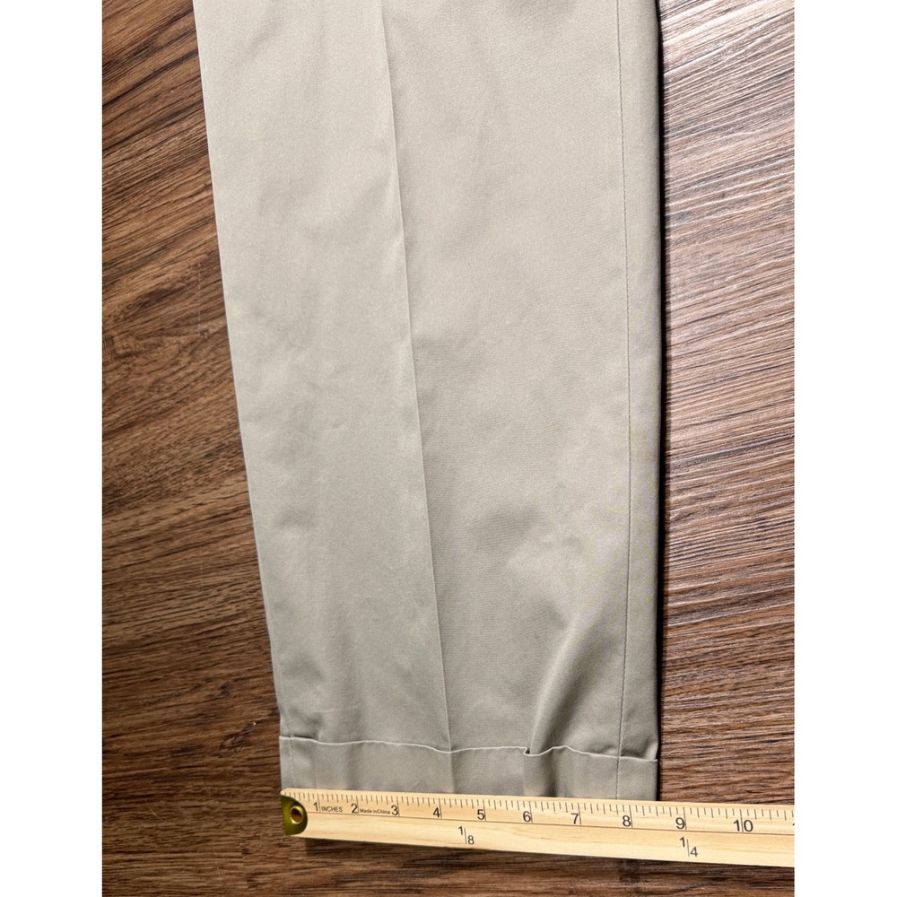 John Nordstrom Pants Men's 36x32 Supima Beige Pleated Khaki Classic Chino Dress - Picture 3 of 9